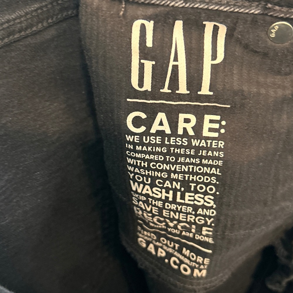 Gap Vintage Slim Sky High Jeans Womens 28 6R Washed Black Raw Hem Stretch Denim - Picture 9 of 11